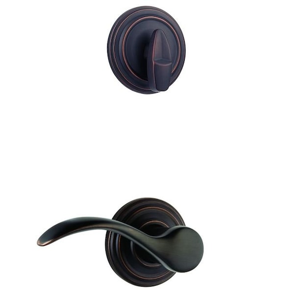 Kwikset Pembroke Lever Interior Single Cylinder Handleset Trim, Venetian Bronze 966PMLLH-11P - main